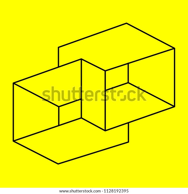 Optical Illusion Geometric Figure Cube Stock Vector Royalty Free