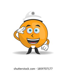 Orange Mascot Character Becomes Sailor Vector Stock Vector Royalty