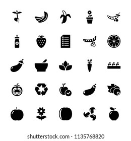 Organic Icon Collection 25 Organic Filled Stock Vector Royalty Free