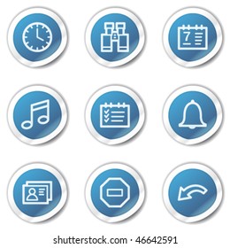 Organizer Web Icons Blue Sticker Series Stock Vector Royalty Free