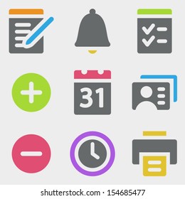 Organizer Web Icons Color Icons Stock Vector Royalty Free