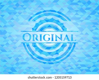 Original Realistic Sky Blue Emblem Mosaic Stock Vector Royalty Free