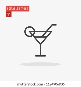 Cocktail Icon Outline Style Your Web Stock Vector Royalty Free