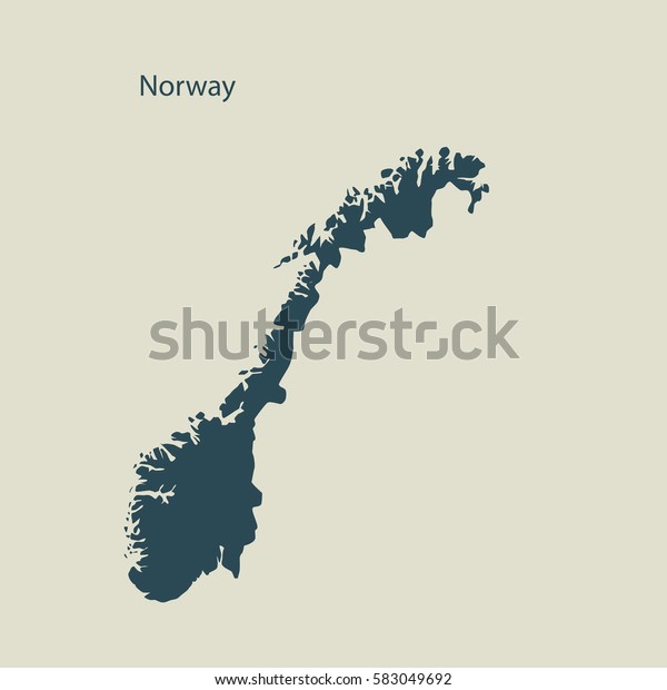 Outline Map Norway Isolated Vector Illustration Stock Vector Royalty Free