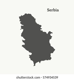 Outline Map Serbia Isolated Vector Illustration Stock Vector Royalty