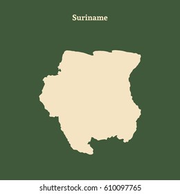 Outline Map Suriname Isolated Vector Illustration Vector De Stock