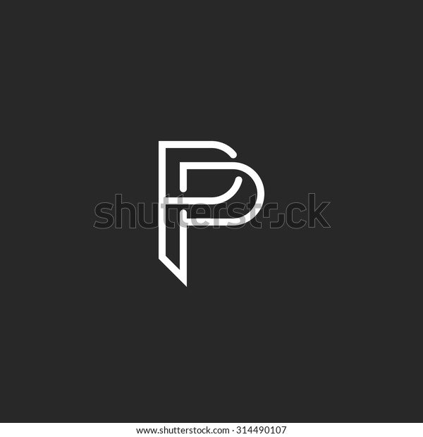 P Letter Monogram Logo Pp Black Stock Vector Royalty Free