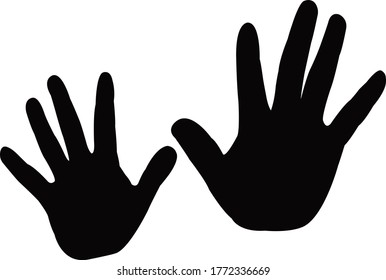 Black Silhouettes Left Right Palms On เวกเตอรสตอก ปลอดคาลขสทธ