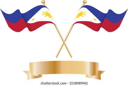 Pair Philippine Flags Celebration Stock Vector Royalty Free