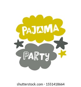 Pajama Party Hand Drawn Illustration Typography Stock Vector Royalty