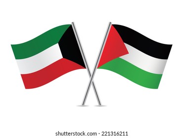 Kuwait United Arab Emirates Flags Vector Stock Vector Royalty Free