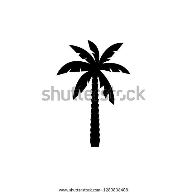 Palm Tree Silhouette Icon Simple Flat Stock Vector Royalty Free