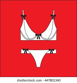 Panties Bra Women Drawn Vector Lingerie Stock Vector Royalty Free