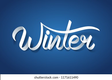 Paper Art Winter Calligraphy Hand Lettering Stock Vector Royalty Free