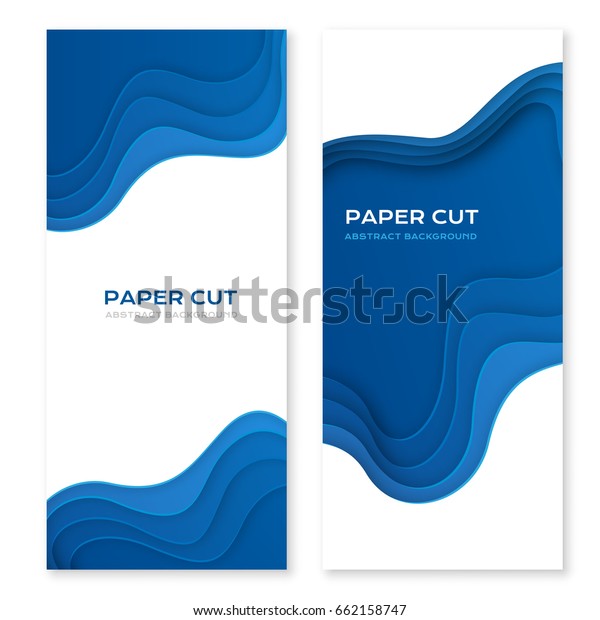 Paper Cut Design Concept Flyers Presentations Stock Vector Royalty