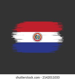 Paraguay Flag Brush National Flag Stock Vector Royalty Free