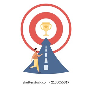 Path Goal Efforts Achieve Target Businessman Stock Vector Royalty Free