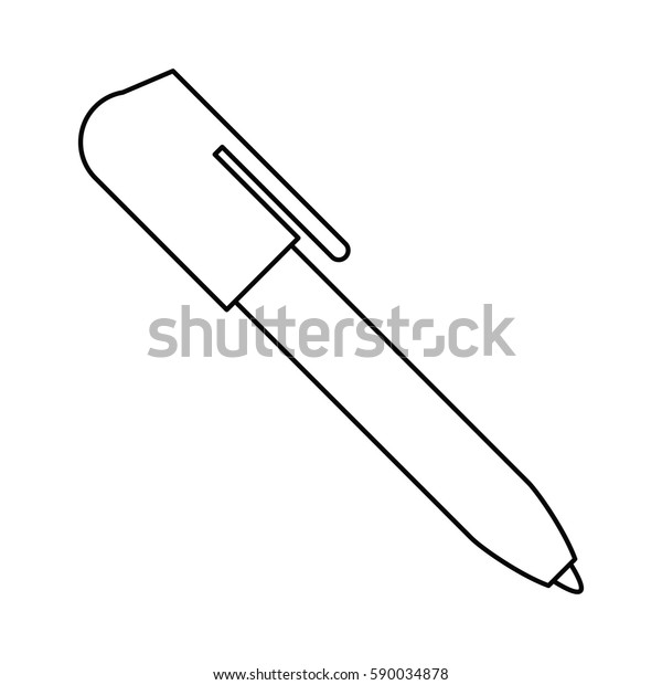 Pen Write Object Thin Line Stock Vector Royalty Free 590034878