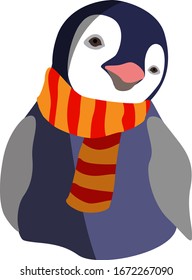 Penguin Scarf Illustration Vector On White Stock Vector Royalty Free