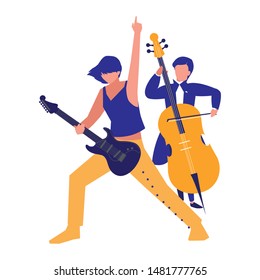 People Musicians Concert Event Design Stock Vector Royalty Free