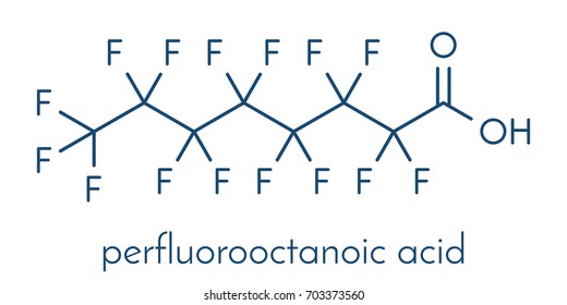 Structure Perfluorooctanoic Acid Pfoa Chemical Structure Stock Vector