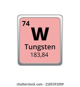 Periodic Table Element Tungsten Icon On Stock Vector Royalty Free