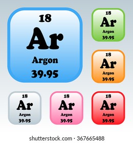 Periodic Table Elements Argon Stock Vector Royalty Free 367665488