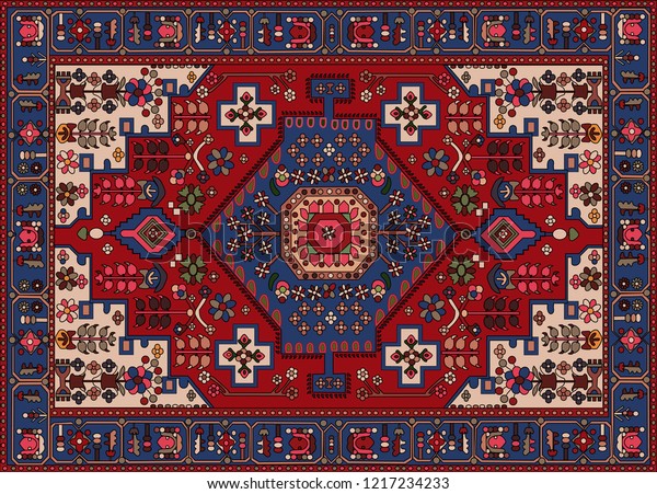 Persian Carpet Tribal Vector Texture Easy Stock Vector Royalty Free