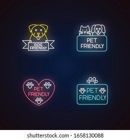 Pet Friendly Service Neon Light Icons Shutterstock