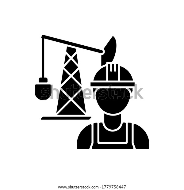 Petroleum Engineer Black Glyph Icon Professional Stock Vector Royalty