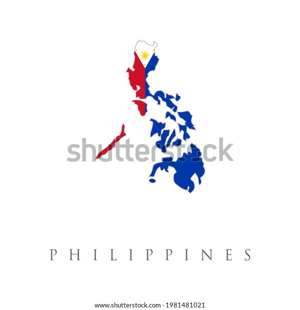 Philippines Detailed Map Flag Country Philippine Stok Vekt R Telifsiz