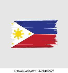 Philippines Flag Brush National Flag Stock Vector Royalty Free