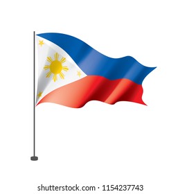 Philippines Flag Vector Illustration On White Stock Vector Royalty Free Shutterstock