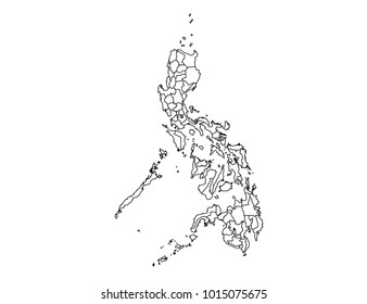 Philippines Outline Map Detailed Isolated Vector