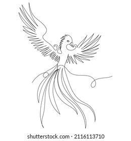 Phoenix Bird One Line Drawing Vector Stock Vector Royalty Free