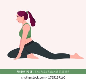 Pigeon Pose Eka Pada Rajakapotasana Yoga Stock Vector Royalty Free