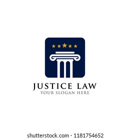 Pillar Logo Design Template Justice Law Stock Vector Royalty Free