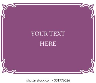 Pink Purple Border Frame Deco Vector Stock Vector Royalty Free