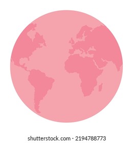 Pink World Planet Earth Icon Stock Vector Royalty Free