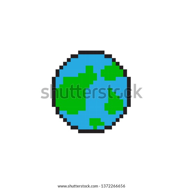 Pixel Art Earth Stock Vector Royalty Free Shutterstock