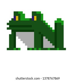 Frog Character Icon Pixel Art 8bit Image Vectorielle De Stock Libre
