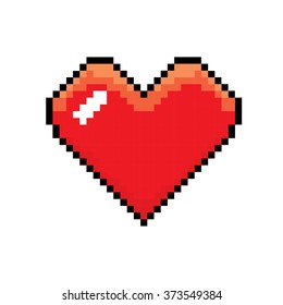 Pixel Art Heart Vector Red Heart Image Vectorielle De Stock Libre De