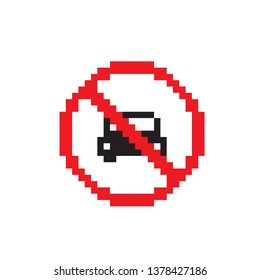 Pixel Art Traffic Signs Force Keep Stock Vector Royalty Free