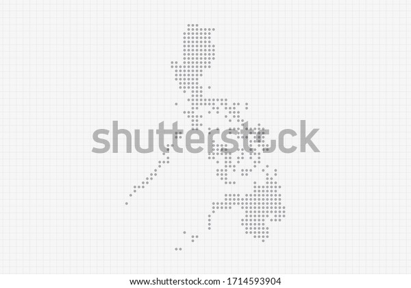 Pixel Dotted Map Philippines Grey Vector Stock Vector Royalty Free