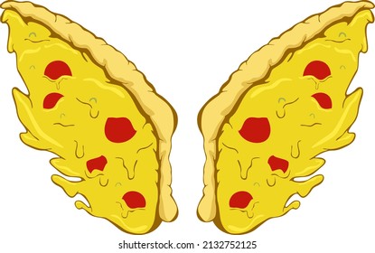 Pizza Pizza Wings Vector Illustration Stock Vector Royalty Free