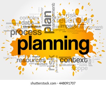 Planning Word Cloud Collage Business Concept Stock Vector Royalty Free