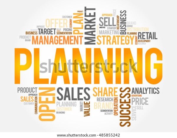 Planning Word Cloud Collage Business Concept Stock Vector Royalty Free