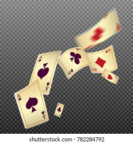 Playing Cards Falling On Transparent Background Vector De Stock Libre