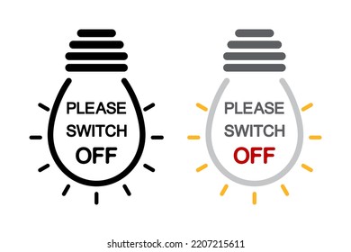 Please Turn Off Electricity Energy Saving Stock Vector Royalty Free