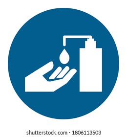 Please Use Hand Sanitizer Mandatory Signsdisinfection Stock Vector